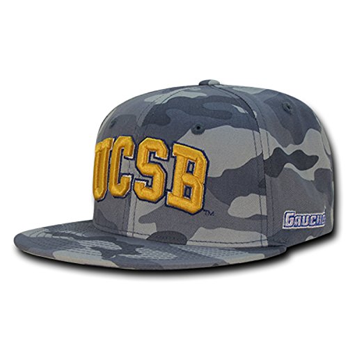 University of California Santa Barbara UCSB Gauchos NCAA Flat Bill Gray Camo Camouflage Cotton Snapback Baseball Cap Hat