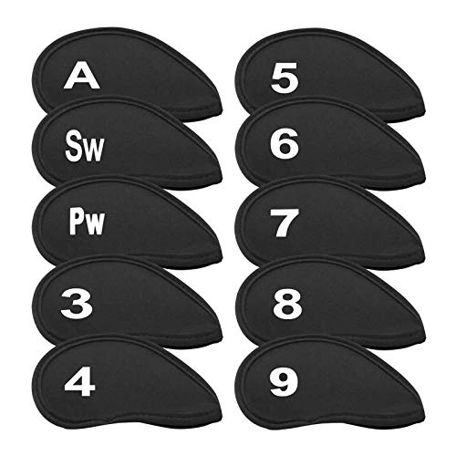 Protector Funda Accesorio de Golf para el Club de Golf Putter Set Cubiertas para la Cabeza del Club de Golf con Números Letras olf Iron Club Cue Proteger Cubierta Para la Mayoría de los Palos de Golf