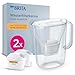Produktbild BRITA Wasserfilter Kanne Style Essential weiß (2,4l) inkl. 2x BRITA MAXTRA PRO Extra Kalkschutz  Kühlschrankgeeignete Filterkanne mit Smart Light LED & Klapp-Deckel, filtert Verunreinigungen & mehr