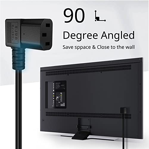 TNP Universal 90 Degree Power Cord NEMA 5-15P to IEC320 C13 Power Cord UL 15A 125V 18AWG Right Angle Computer Power Cable Heavy Duty NEMA to IEC Cable Plug for TV, PC, Computer, Printer (15 Ft, Black) - image 6