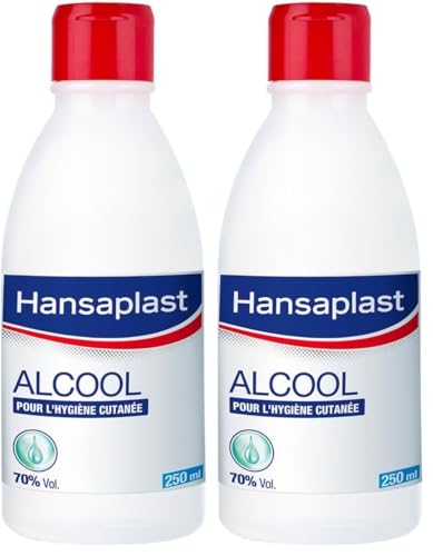 HANSAPLAST Antiseptique Alcool 70 Pour cent Volume (1 x 250 ml), Alcool modifié pour désinfection cutanée, Solution désinfectante pour petites plaies superficielles (Lot de 2)