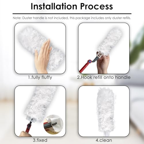 Image of (25 Count) Duster Refills Compatible with Ocedar O-Cedar Flex & Catch Dusters, Disposable Heavy Duty Dust Refills, Multi-Surface Duster Replacement Kit, Dust Removal Brush Heads, Soft microfibers
