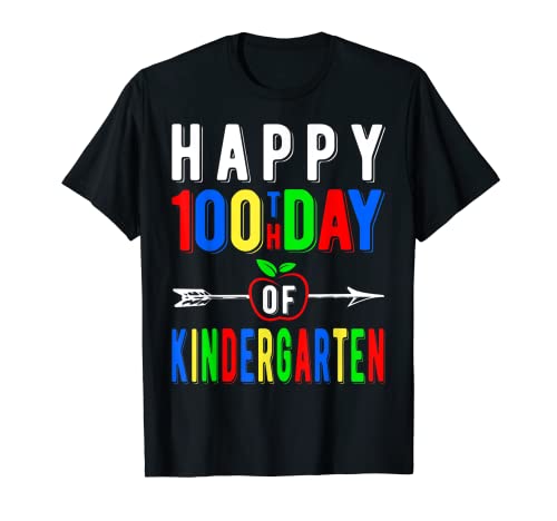 Happy 100th Day Of Kindergarten For Teachers Kids Boys Girls T-Shirt