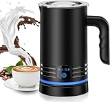HAPPHOOH Montalatte elettrico, 4 in 1 Cappuccinatore Elettrico Fredda/Calda, Montalatte Te...