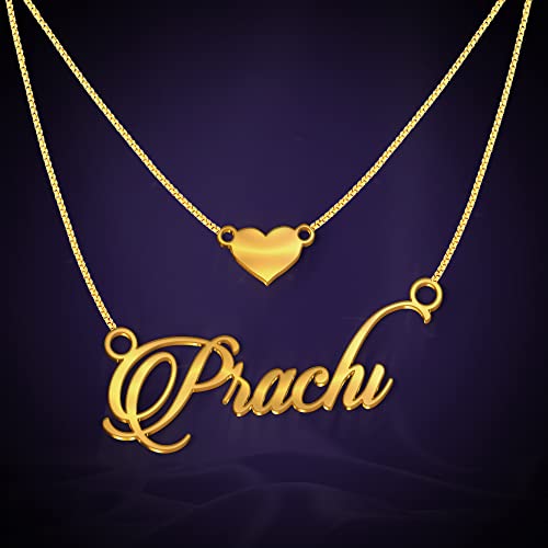 Image of Prachi Cursive Gold & Silver Name Pendant Necklace, Best Jewelry Gift for Girls.