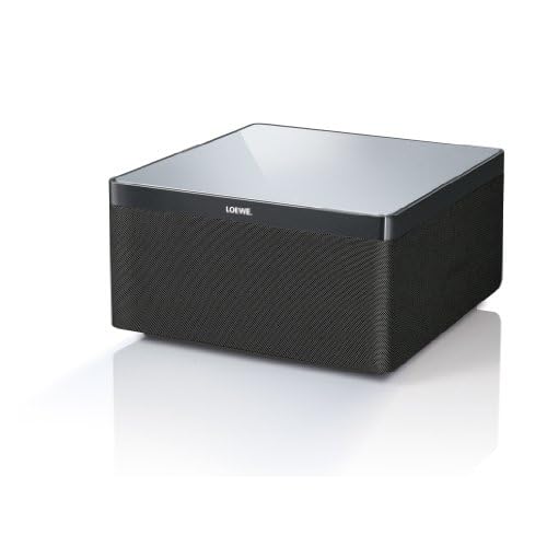 Loewe 51205L00 AirSpeaker Bassreflex Lautsprecher (80 Watt, AirPlay) für Apple iPhone/iPad/iPod, Aluminium/schwarz
