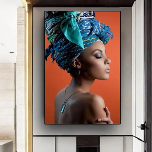 Impressions scandinaves KEBIA de femme africaine, décoration murale salon et affiche design 60x80