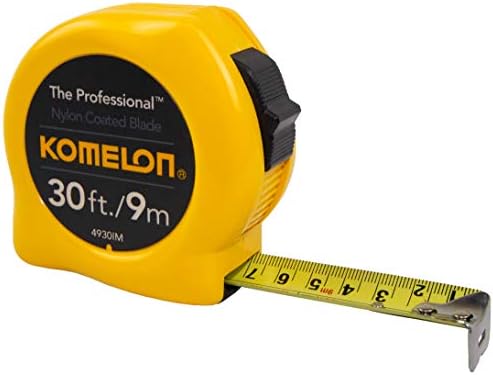 Komelon 4930IM The Professional 30-Foot Inch/Metric Scale Power Tape, Yellow