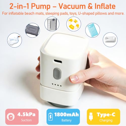 15 Pack Vacuum Storage Bags with Rechargeable Air Pump for Travel 3 Sizes | Travel Space Saver Bags with 4.5KPa Suction, vacuum seal bags for clothing blankets bedding with 6 Nozzles, Color-Coded Label — view 2