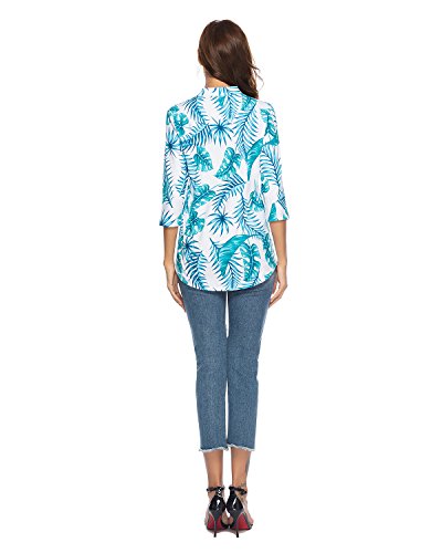 CEASIKERY Women's 3/4 Sleeve V Neck Tops Casual Tunic Blouse Loose Shirt — view 6