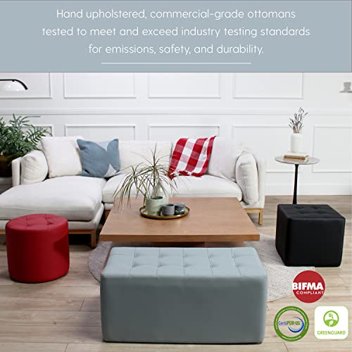 Factory Direct Partners Tufted Square Accent Ottoman Hand Upholstered Commercial-Grade Furniture for Lobby, Office, Library, Classroom or Home Seating, Footstool, Side Table Use - Crimson, 13381-186 by Factory Direct Partners - Image 6