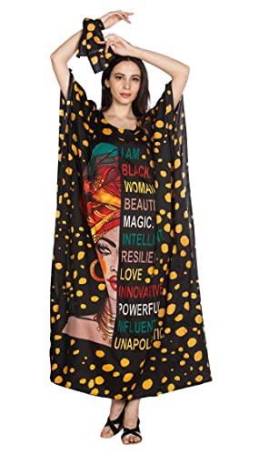 KARACHIC BY NF Women Kaftan Dress African Print Maxi Dresses for Casual wear, Lounge, Shopping, Cover Up with Headwrap2