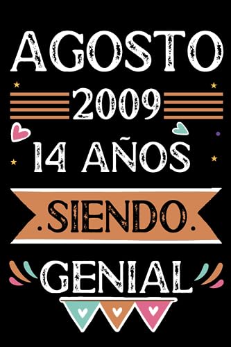 CUADERNO, Agosto 2009, 14 Años Siendo Genial: Libro de visitas, cuaderno, 110 páginas de felicitaciones, idea de regalo, regalo Para la esposa, novia, mujer, La madre