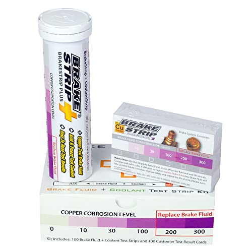 BrakeStrip Plus Service Center Kit. Double Ended Brake Fluid Plus Coolant Test Strips and Rating Scale Cards