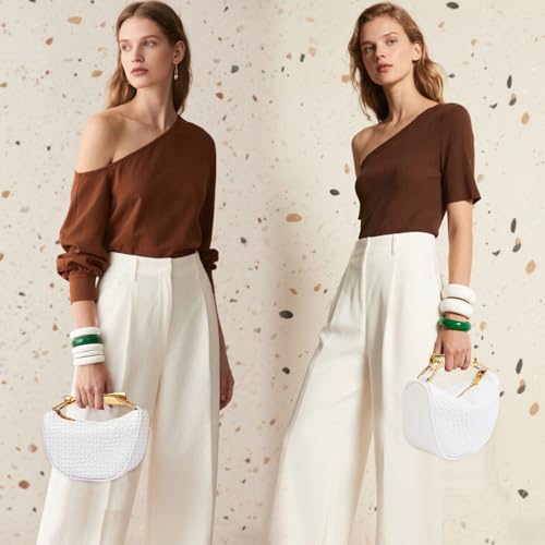 SKYK Crossbody Bags for Women Trendy Mini Satchel Handbags PU Leather Shoulder Bag Top Handle Purse with 2 Straps2