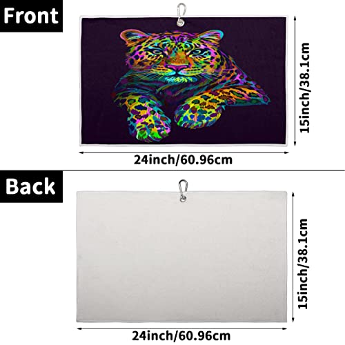 Budxapjw Colorful Tiger Golf Towel Tiger Microfiber Golf Towel 15" X 24" With Carabiner Clip Golf Towel For Men And Women Golf Bags Golf Accessories Great Gift For Golf Fan #TOP2