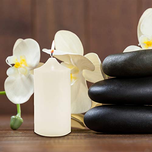 Super Z Outlet 3" X 6" Unscented Ivory Pillar Candle For Weddings, Home Decoration, Relaxation, Spa, Smokeless Cotton Wick. (1 Candle) #TOP2