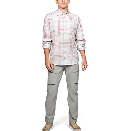Under Armour Men's Tide Chaser 2.0 Plaid Fish Long-Sleeve T-Shirt , White (100)/Steel , Small #TOP1