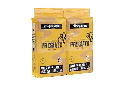 ALTROMERCATO – Caffè 100% arabica pregiato macinato per moka – caffè biologico da commercio equo e solidale – gusto raffinato e aromatico, equilibrio e finezza in tazza – formato bipack – 2 x 250 g