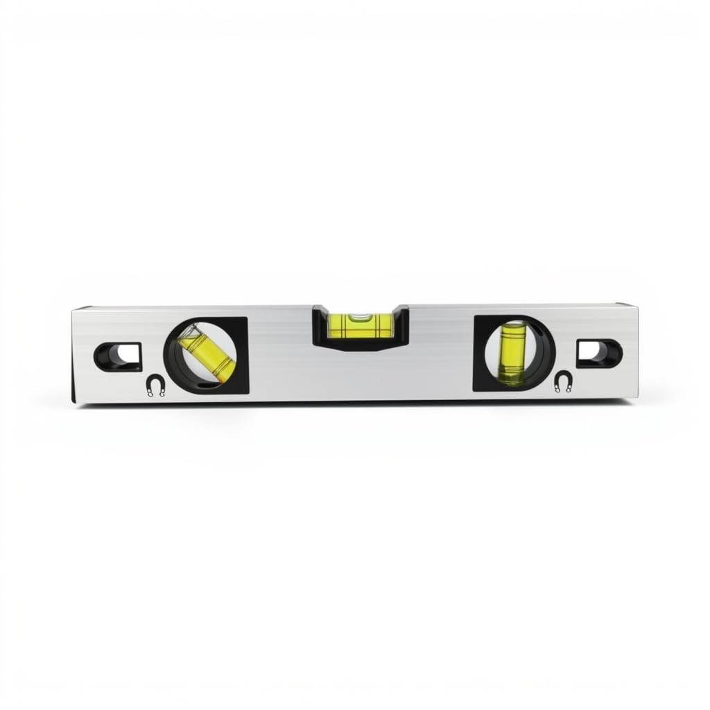 Magnetic Aluminium Spirit Level with 3 Bubble Vials - Horizontal, Vertical & 45 Degree Angle Measuring Tool - Lightweight Leveler for Construction, Carpentry, Wall Mounting & DIY-image-42