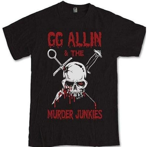 SHIKAIQI GG Allin And The Murder Junkies Tee Singer Songwriter Mens T Shirt Black XL