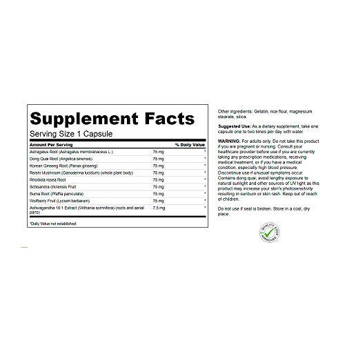 Rhodiola Ashwagandha Ginseng Complex Swanson 60cp 2un
