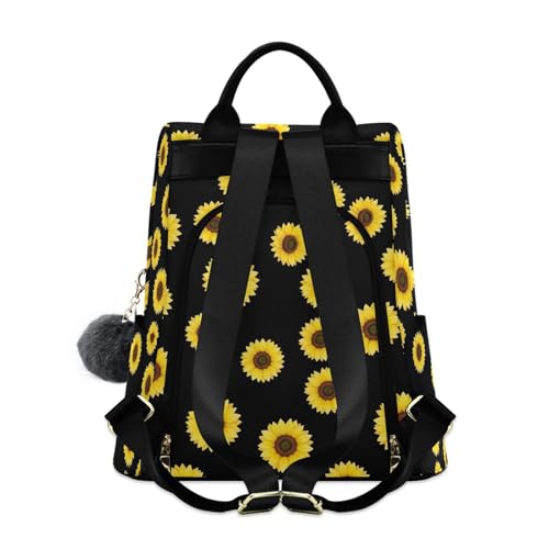 Sac à dos polyester imprimé tournesol durable et sécurisé