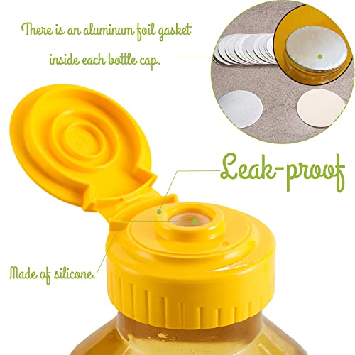 16 Pcs 3.7Oz Clear Plastic Honey Jar,Squeeze Honey Bottle Container With Flip-Top Lid,Empty Honey Bottle For Storing And Dispensing #TOP3