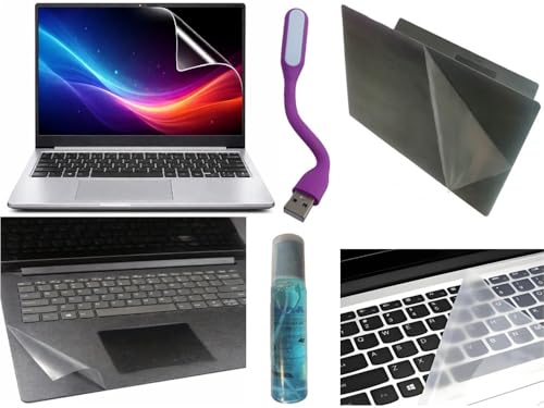 Anjo Combo 14 inch Laptop Screen Guard 16:9, Keyguard, Laptop Skin (Transparent), Gadget Cleaner & LED.