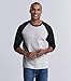 Gildan Adult Heavy Cotton™ 5.3 oz. 3/4-Raglan Sleeve T-Shirt M WHITE/ BLACK