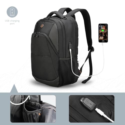 Swissdigital Design Business Laptop Backpack, College Laptops Backpack with USB Charging Port for Men and Women Fits 16 Inch Notebook, Black-Finder Color Random | SD1670BT013-01 by Swissdigital - Image 5
