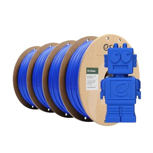 eSUN PLA Basic Filament 1.75mm, 3D Printer Filament High Speed PLA for Fast Printing, 1KG Spool, 4 Spools 3D Printer Filament, Blue