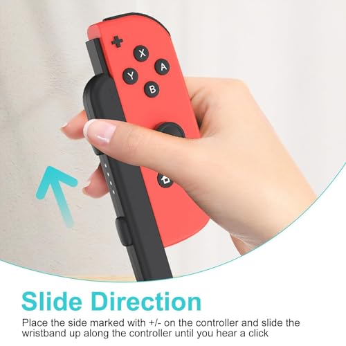 Pulsera compatible con Nintendo Switch, accesorios de interruptor de controlador, compatible con NS Switch Sport Game, 1 par de mango de repuesto Gamepad con tapas para joysticks - imagen 4