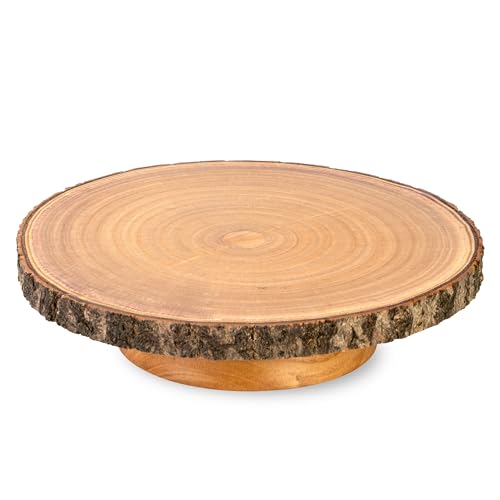 Hanson and Bennett Rustic Wood Cake Stand - Easy...