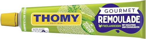 THOMY Gourmet Remoulade, Mayonnaise mit feinen Kräutern, Essiggurken und Zwiebeln, Vegetarische, 200ml Tube (1 x 200ml)
