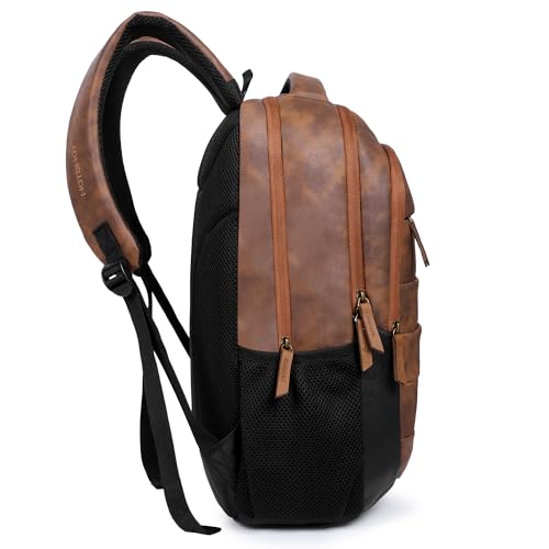 Image of HOT SHOT BAGS VINTAGE SERIES 1410 30L FAUX LEATHER 15.6 INCH|LAPTOP BAG|SCHOOL BAG|OFFICE BACKPACK |COLLEGE BACKPACK|WATER RESISTANT|LAPTOP BACKPACK FOR MEN & WOMEN