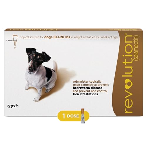Revolution (selamectin) Topical Solution for Dogs 10.1-20 lbs (Brown) 1 Tube