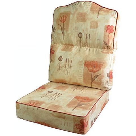 Gilda Replacement Conservatory Cane Furniture DELUXE PIPED - HUMP TOP CHAIR/SOFA/SUITE CUSHIONS (Including Covers and Fillings) for Conservatory Furniture-Wicker,Rattan (Poppy Peach) Cover