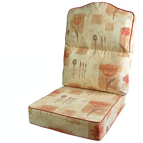 Gilda Replacement Conservatory Cane Furniture DELUXE PIPED - HUMP TOP CHAIR/SOFA/SUITE CUSHIONS (Including Covers and Fillings) for Conservatory Furniture-Wicker,Rattan (Poppy Peach) โ image 1