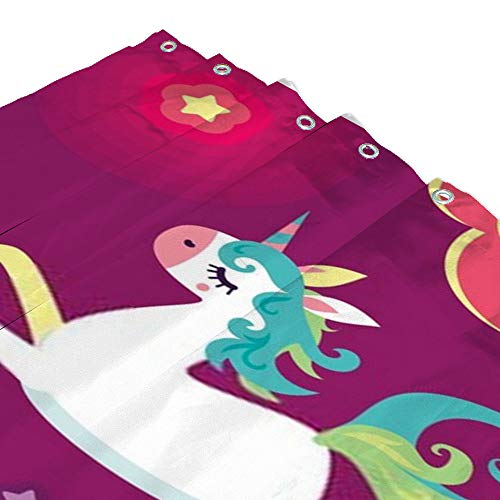 Rideau de douche licorne multicolore 150x180cm en polyester imperméable - 4