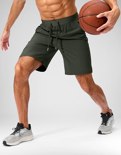 Image of Soothfeel Men's Running Shorts with Zipper Pockets 9 inch / 7 inch / 5 inch Quick Dry Eight Basketball Gym Workout Athletic Shorts