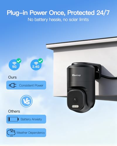 Image of VIMTAG 2.5K 4MP Outdoor Security Camera, Pan /Tilt WiFi Home CCTV Camera, 360 View & Motion Tracking, Color Night Vision, 2-Way Audio, AI Detection Alarm, IP66, Cloud & SD Card Storage, Works w /Alexa