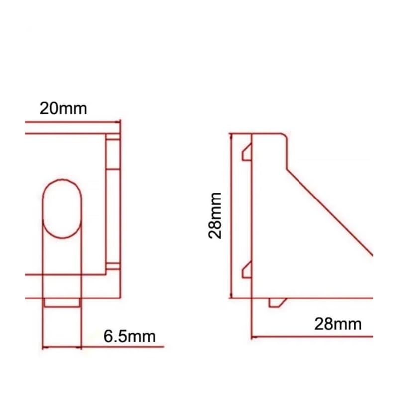 Aluminiowe złącze profilowe, 10 szt. 2080 wspornik narożny + 20 szt. 20 serii M5 nakrętki T-slot + 20 M5x8mm nasadka nasadki sześciokątnej (2028 srebrny-50)