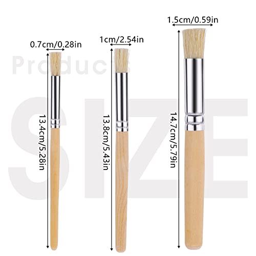 6 Pieces Stencil Brush, Natural Bristle Paint Brushes Nylon Hair Brush Bristle Art Brush Wooden Stencil Brushes For Acrylic Painting Oil Painting Watercolor Painting Card Diy Art Crafts Project #TOP1