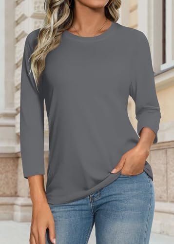 Bliwov 3 Pack 3/4 Sleeve Tops for Women Fall Outfit Spring Trendy Casual Tshirts Summer Beach Vacation Fashion Clothes2