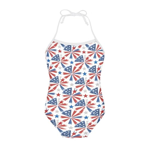 Image of Girls One Piece Swimsuit Beach Bathing Suit Toddler Floral Halter Straps Swimwear for 1-10 Years
