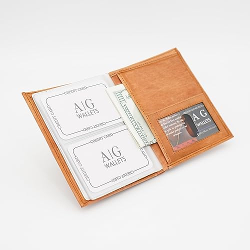 Image of AG Wallets RFID Signal Blocking Leather European Hipster Wallet (Tan)