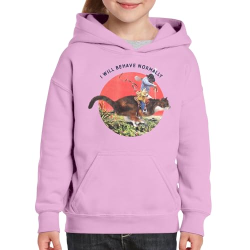 Sweat à capuche enfant chat behave normally art vintage