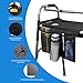 Walker Tray for Folding Walker,Walker Basket Bag,Trays for Walkers for Seniors Detachable with Cup Holder,Walker Trays for Rolling Folding Walker,Walker Accessories for Elderly (Black)