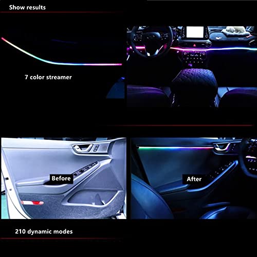 Car Interior Led Ambient Lighting, Symphony Rgb Car Led Strip Light, 6 In 1 With 204 Inches Acrylic Fiber Optic, Multicolor Ambient Lighting Kits, Music Sync Rhythm,Sound Active Function #TOP5